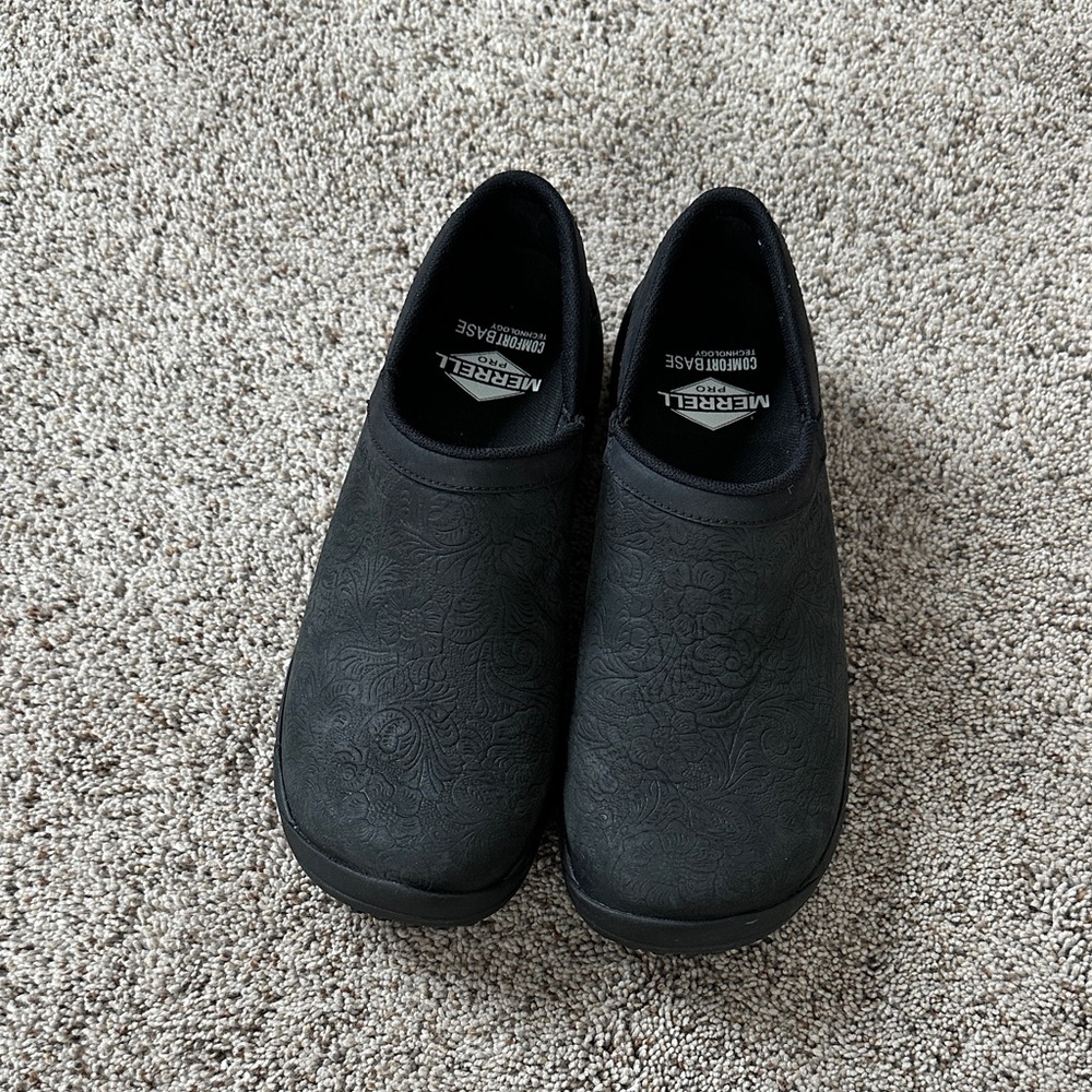 Merrell Women’s Black Embossed Slip-On Shoes